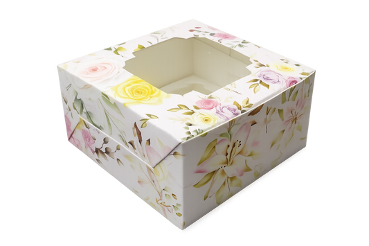 The Floral Cupcake Box | 4 Piece